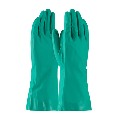 Assurance Unsupported Nitrile Flock Lined w/Raised Diamond Grip - 15 Mil - Green - 1/DZ - 50-N160G