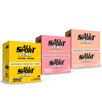 ALL SPORT ZERO Drink Mix for Water Bottles - Exotics Variety Pack (50 Sticks per Box)