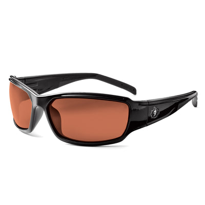 Ergodyne Skullerz THOR Safety Glasses, Sunglasses - Polarized Lenses - Black Frame