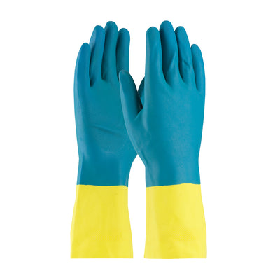 Assurance Unsupported Neoprene/Latex Flock Lined w/Raised Diamond Grip - 28 Mil - Blue - 1/DZ - 52-3670