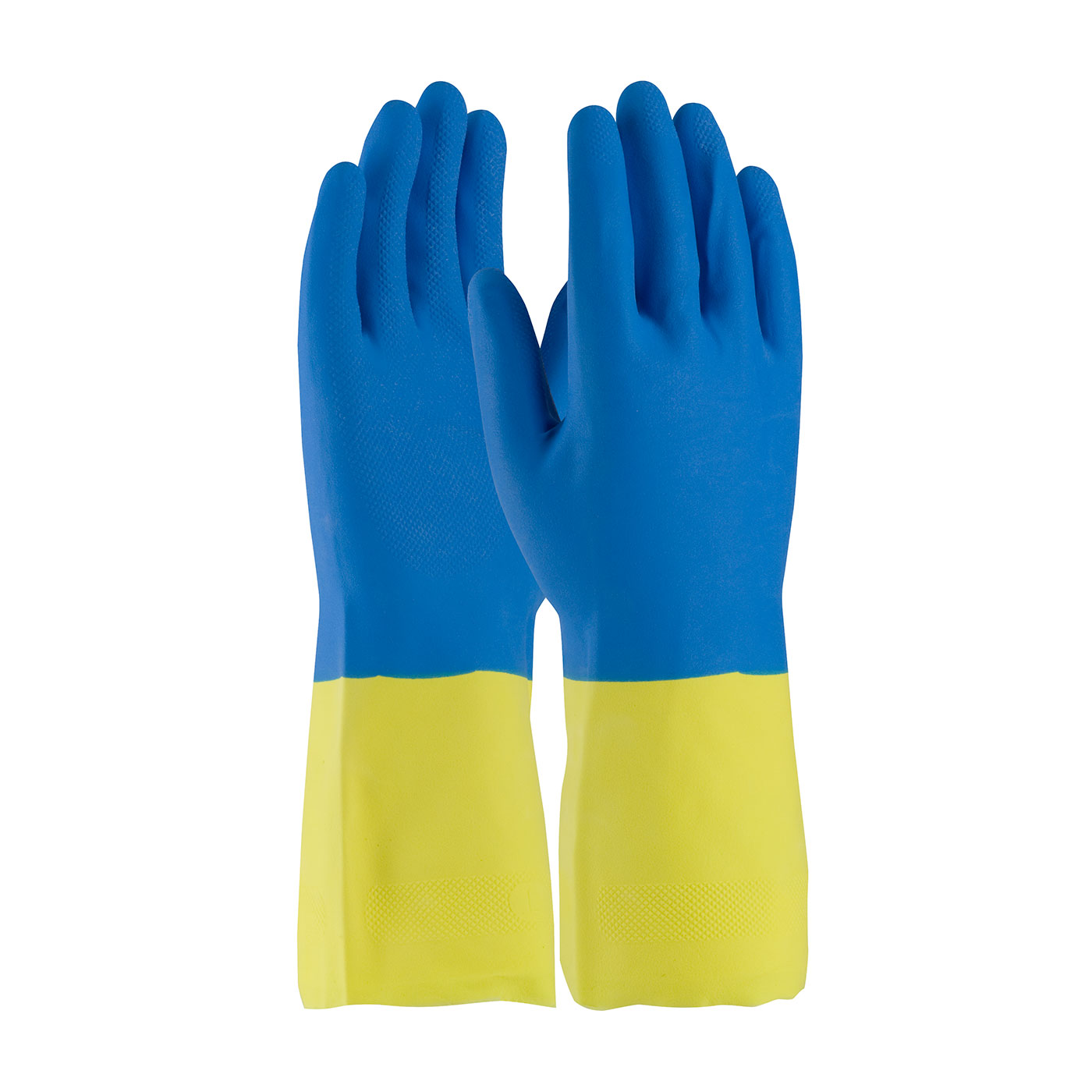 Assurance Unsupported Neoprene/Latex  Flock Lined w/Raised Diamond Grip - 19 Mil - Blue - 1/DZ - 52-3672
