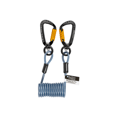 FallTech 5 lb Premium Tool Tether with Stretch Coil Coated Wire and Dual Swivel Aluminum Carabiners - 5215A1