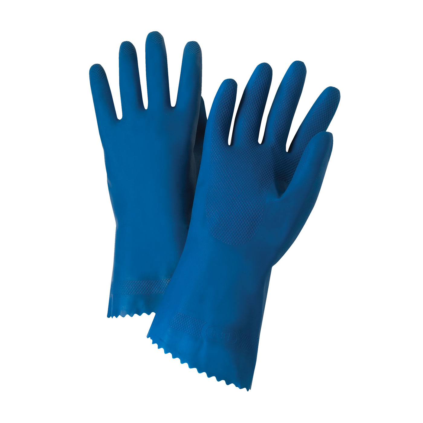 PosiGrip Unsupported Latex Canner  Unlined w/Raised Diamond Grip -18 Mil - Blue - 1/DZ - 52L100