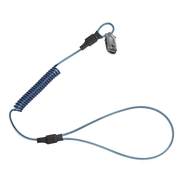 FallTech 2 lb Stretch-coil Hard Hat Tether with choke-on cinch-loop and snap-clip 18" - 5329A5