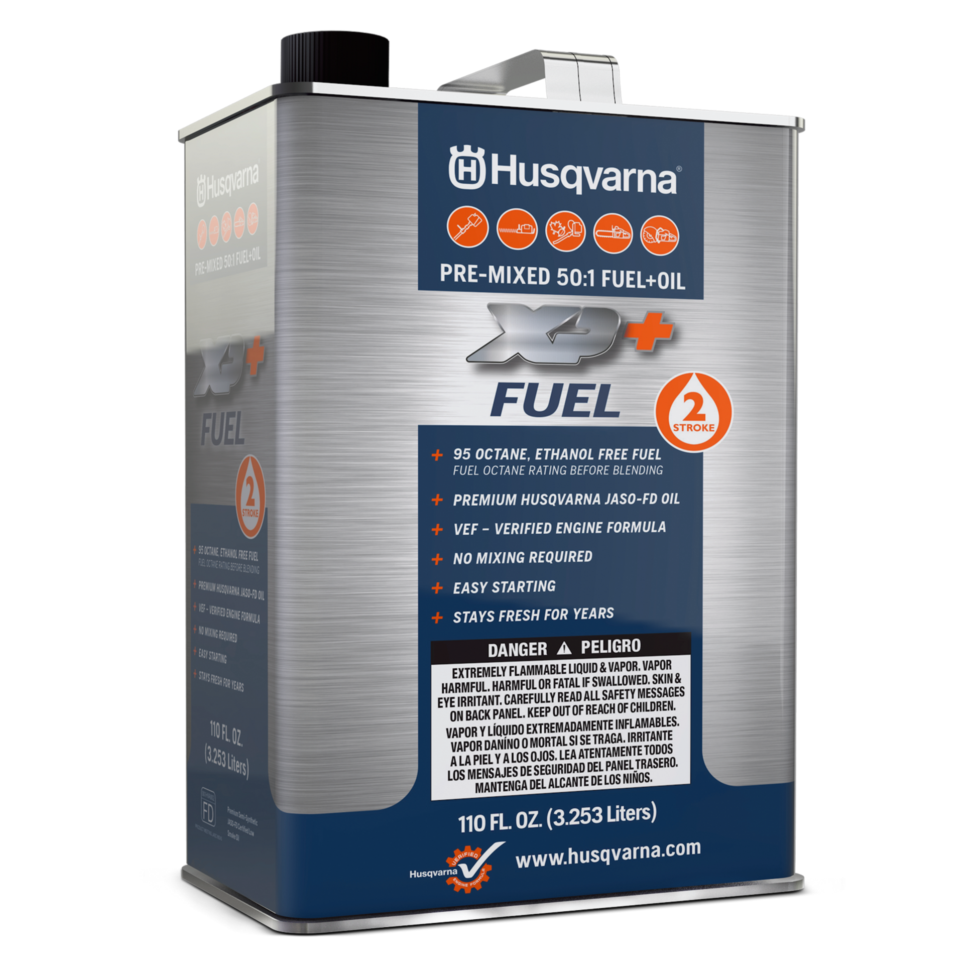 Husqvarna 2-stroke pre-mixed fuel + oil  Pre-Mix 1Gal 50:1 4 Pieces DS - 540253601