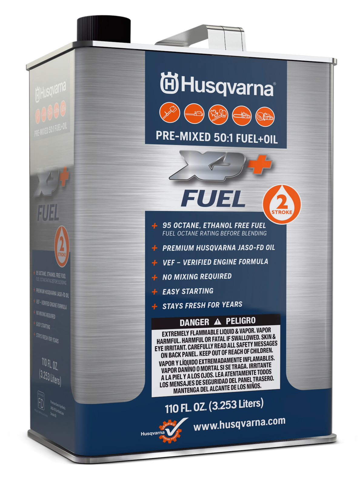 Husqvarna 2-stroke pre-mixed fuel + oil  Pre-Mix 1Gal 50:1 4 Pieces DS - 540253601