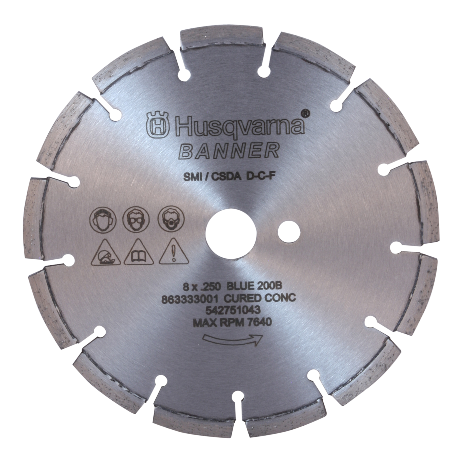 Husqvarna Banner Line Crack Saw Blue 200B 8 500 1DP BLD-CONC - Wet - 542751045