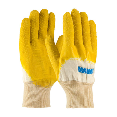 Armor Latex Coated Glove w/Jersey Liner & Crinkle Finish on Palm Fingers Knuckles - Knit Wrist - Natural - 1/DZ - 330-PIP55-3271