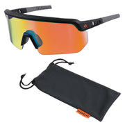 Ergodyne Skullerz AEGIR Safety Glasses, Sunglasses - Mirrored Lenses - Orange Mirror Lens
