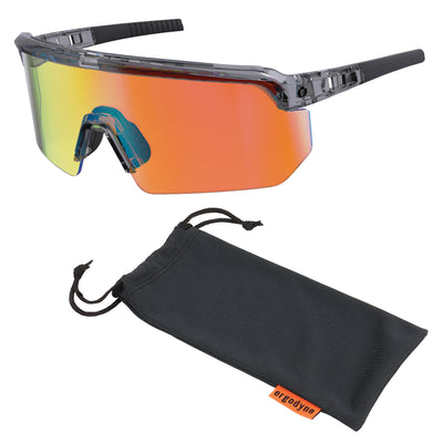 Skullerz AEGIR Safety Glasses, Sunglasses - Mirrored Lenses - 1/EA