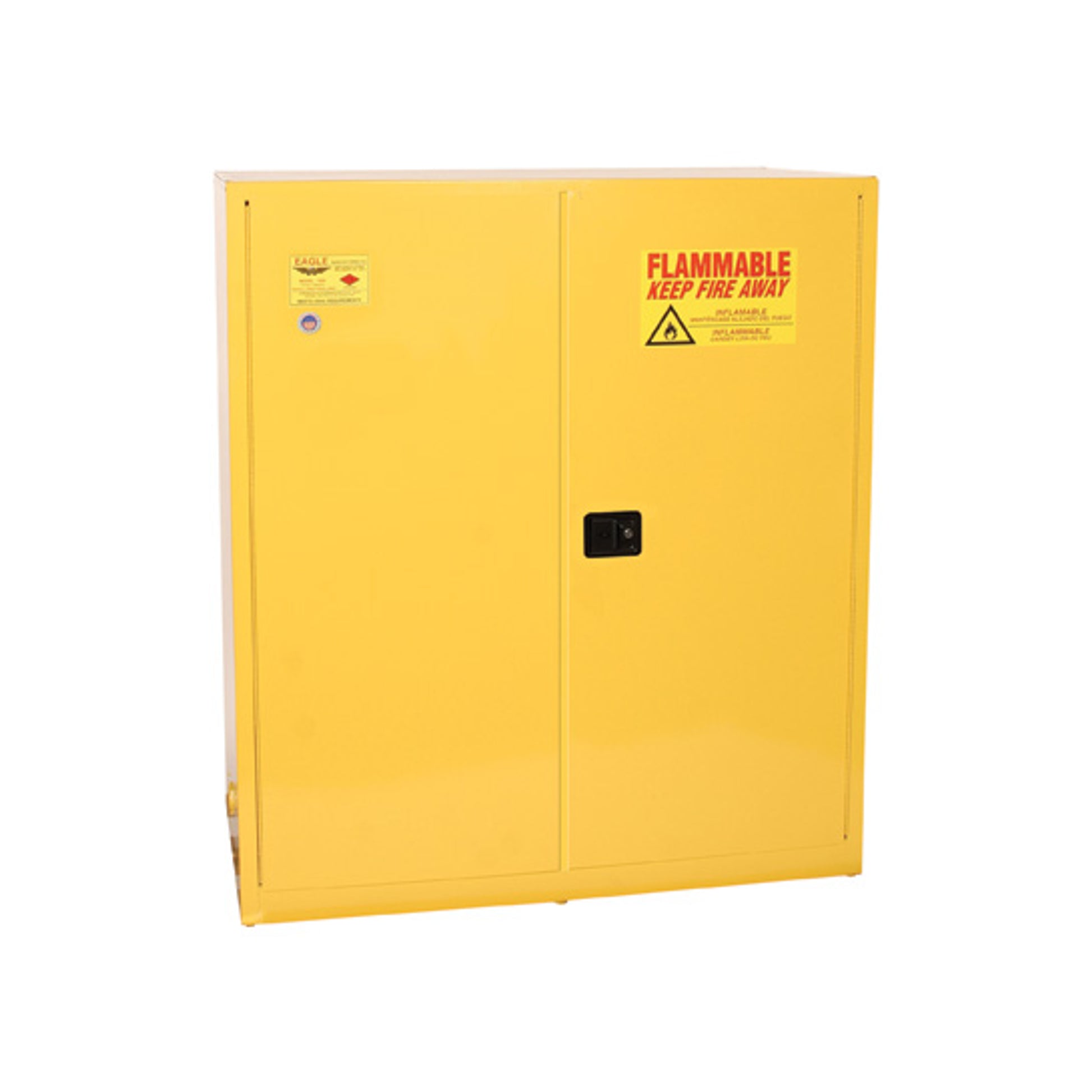 Eagle Two Drum Vertical Safety Cabinet - 110 Gallon - 1 Shelf - 2 Door - Self Close - Yellow - 5510X