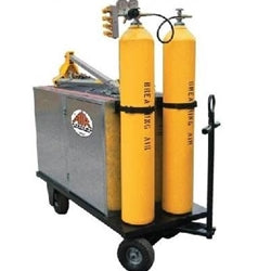 Air Systems Confined Space Cart 30"W X 72"L Pneumatic Tire 3 Cabinets and Cylinder Brackets CSC-3072P