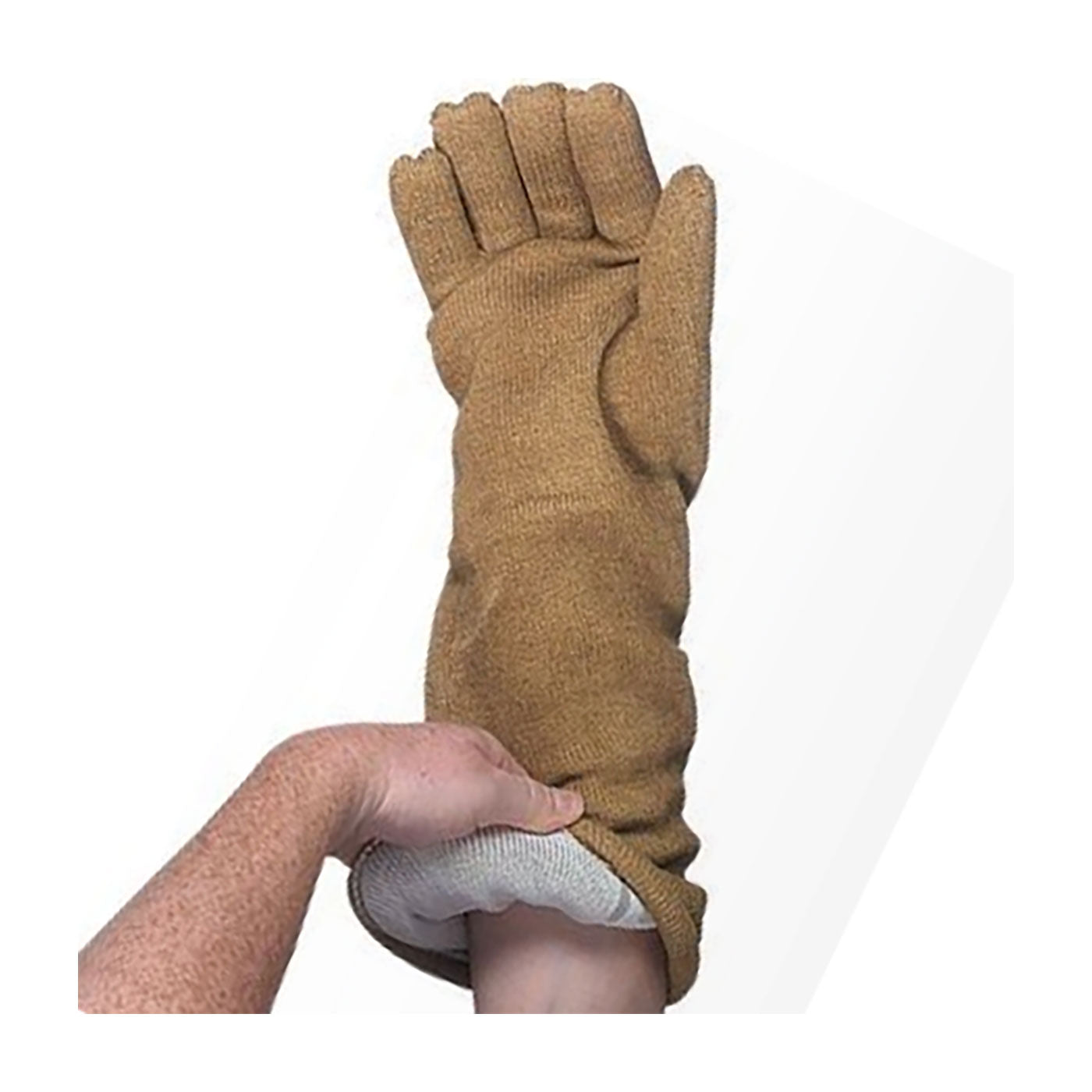 QRP Qualatherm Heat & Cold Resistant Electrostatic Dissipative (ESD) Glove w/PBI Outer Shell Nylon / Wool Lining - 18" - Brown - 1/CS - 330-PIP-55G