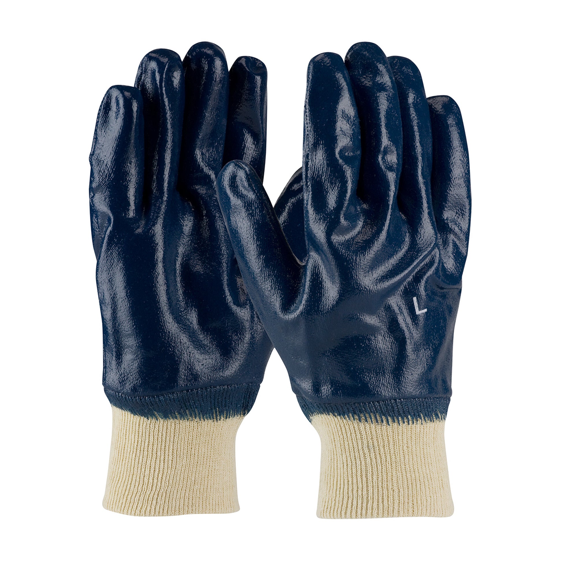 ArmorTuff Nitrile Dipped Glove w/Jersey Liner & Smooth Finish on Full H&  - Knit Wrist - Natural - 1/DZ - 56-3152
