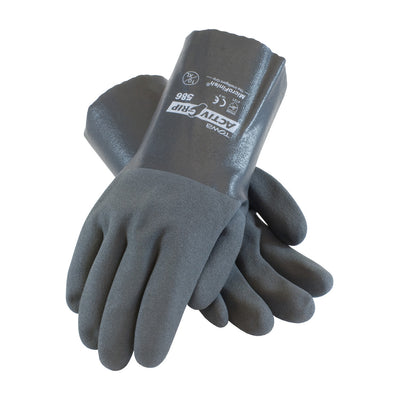 ActivGrip Nitrile Coated Glove w/Cotton Liner & MicroFinish Grip - 12" - Gray - 1/DZ - 56-AG586