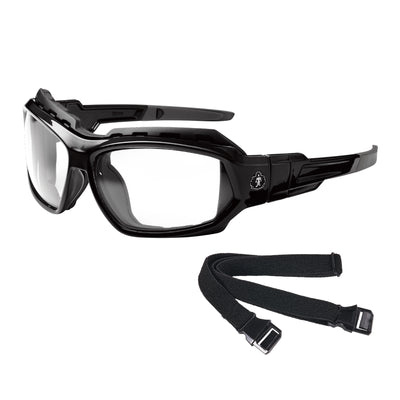 Ergodyne Skullerz LOKI Convertible Safety Spoggles with Strap - Black Frame
