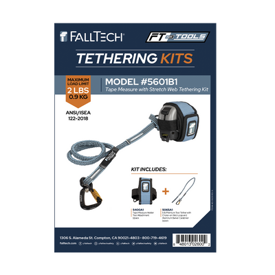 FallTech Tool Tethering Kit - 2 lb - Tape Measure with Stretch Web Tether - 5601B1