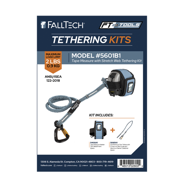 FallTech Tool Tethering Kit - 2 lb - Tape Measure with Stretch Web Tether - 5601B1