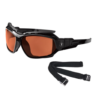 Ergodyne Skullerz LOKI Polarized Convertible Safety Spoggles with Strap - Copper Lens