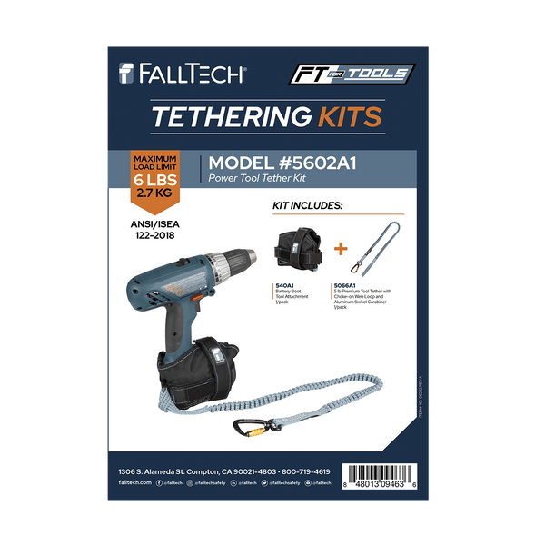 FallTech Tool Tethering Kit - 6 lb - Power Tool with Stretch Web Tether - 5602A1