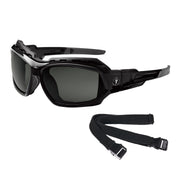 Ergodyne Skullerz LOKI Polarized Convertible Safety Spoggles with Strap - Smoke Lens