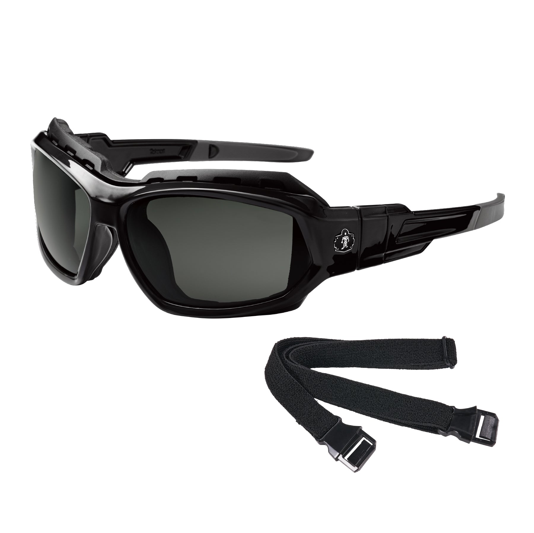 Ergodyne Skullerz LOKI Polarized Convertible Safety Spoggles with Strap - Smoke Lens