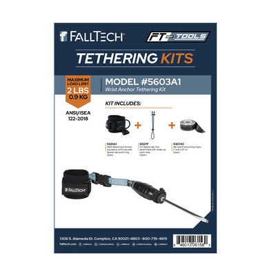 FallTech Tool Tethering Kit - 5 lb - Wristband with Speed Clip Attachments and Tool Tape - 5603A1
