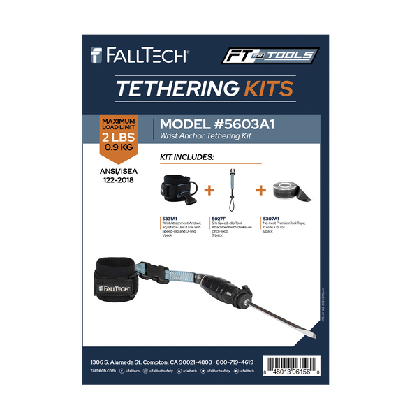 FallTech Tool Tethering Kit - 5 lb - Wristband with Speed Clip Attachments and Tool Tape - 5603A1