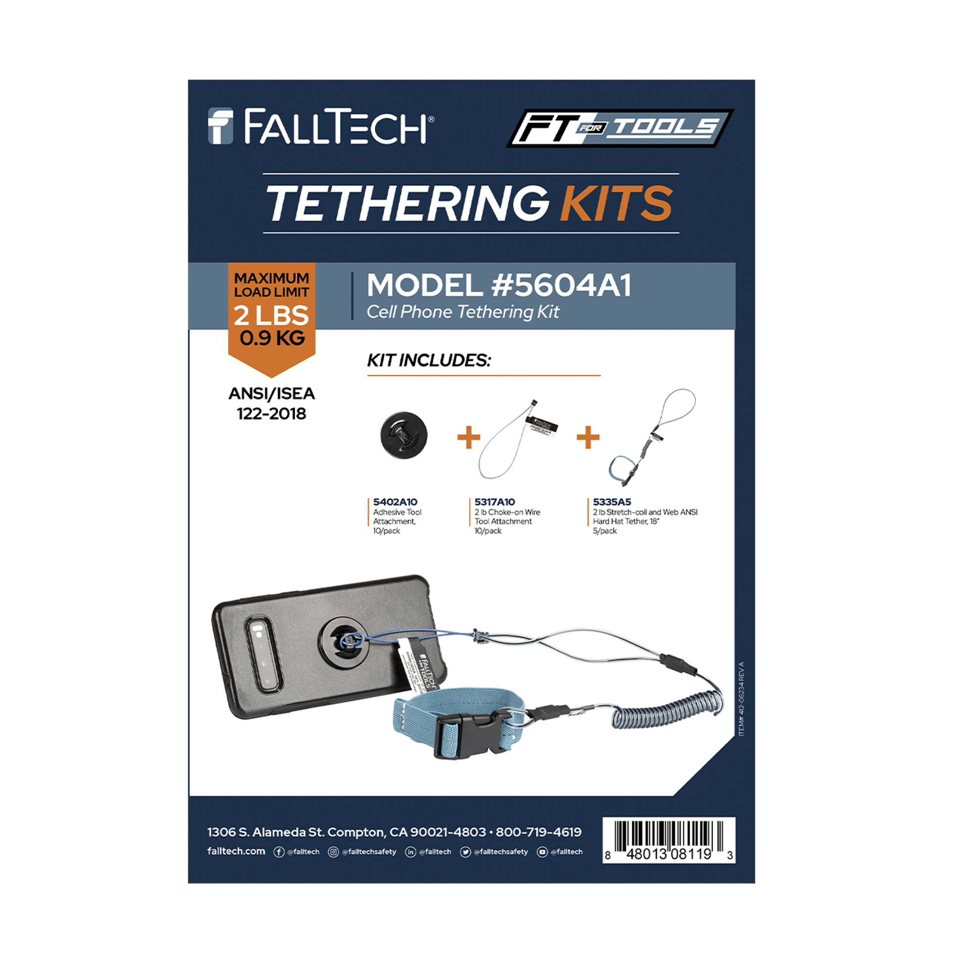 FallTech Tool Tethering Kit - 2 lb - Cell Phone Kit - 5604A1
