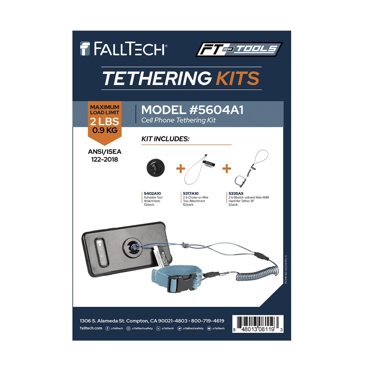 FallTech Tool Tethering Kit - 2 lb - Cell Phone Kit - 5604A1