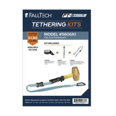 FallTech Tool Tethering Kit - 5 lb - Stretch Web with Speed Clip Attachments and Tool Tape - 5606A1