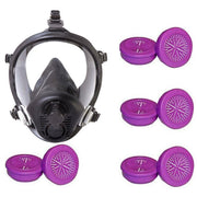 North by Honeywell RU6500 Full Face Silicone Respirator + 4 Pair North 7580P100 Filter Combo (S,M,L)
