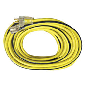 50 ft. Yellow 10/3 Vinyl Outdoor Extension Cord with Lighted End