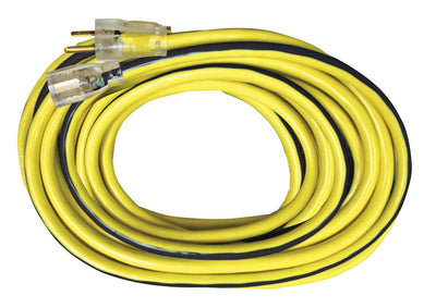 50 ft. Yellow 10/3 Vinyl Outdoor Extension Cord with Lighted End