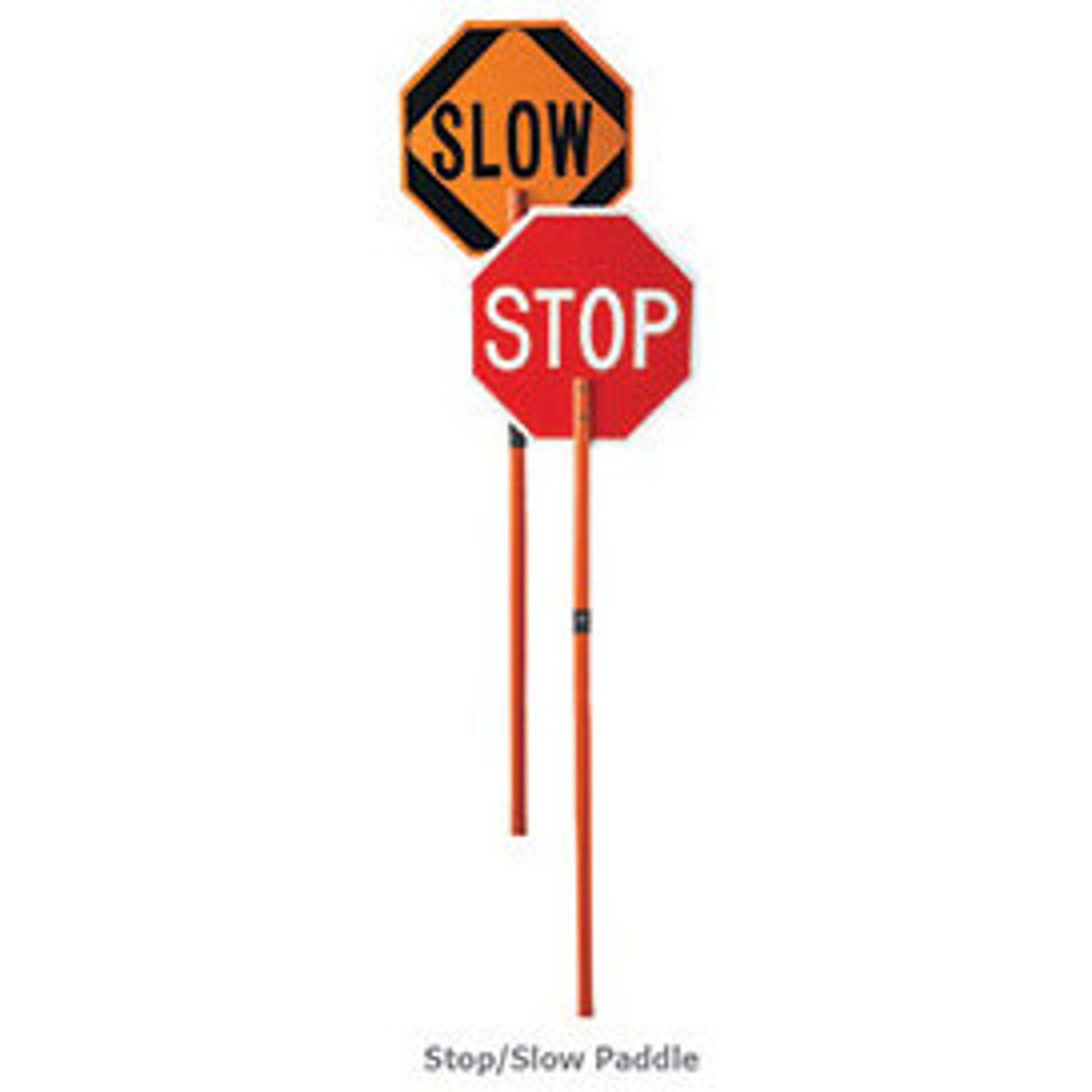 STOP/SLOW PADDLE - Nonreflective 18" Plastic Paddle w/72" Wood Handle - 03-862 - 1/EA