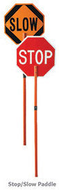 STOP/SLOW PADDLE - Nonreflective 18" Plastic Paddle w/72" Wood Handle - 03-862 - 1/EA