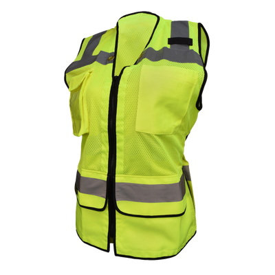 Radians Ladies Heavy Duty Surveyor Safety Vest - HiViz Green - SV59W