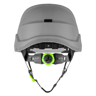 Lift Safety RADIX Type II Industrial Climbing Style Non-Vented Helmet - Gray - HRX-22YE2