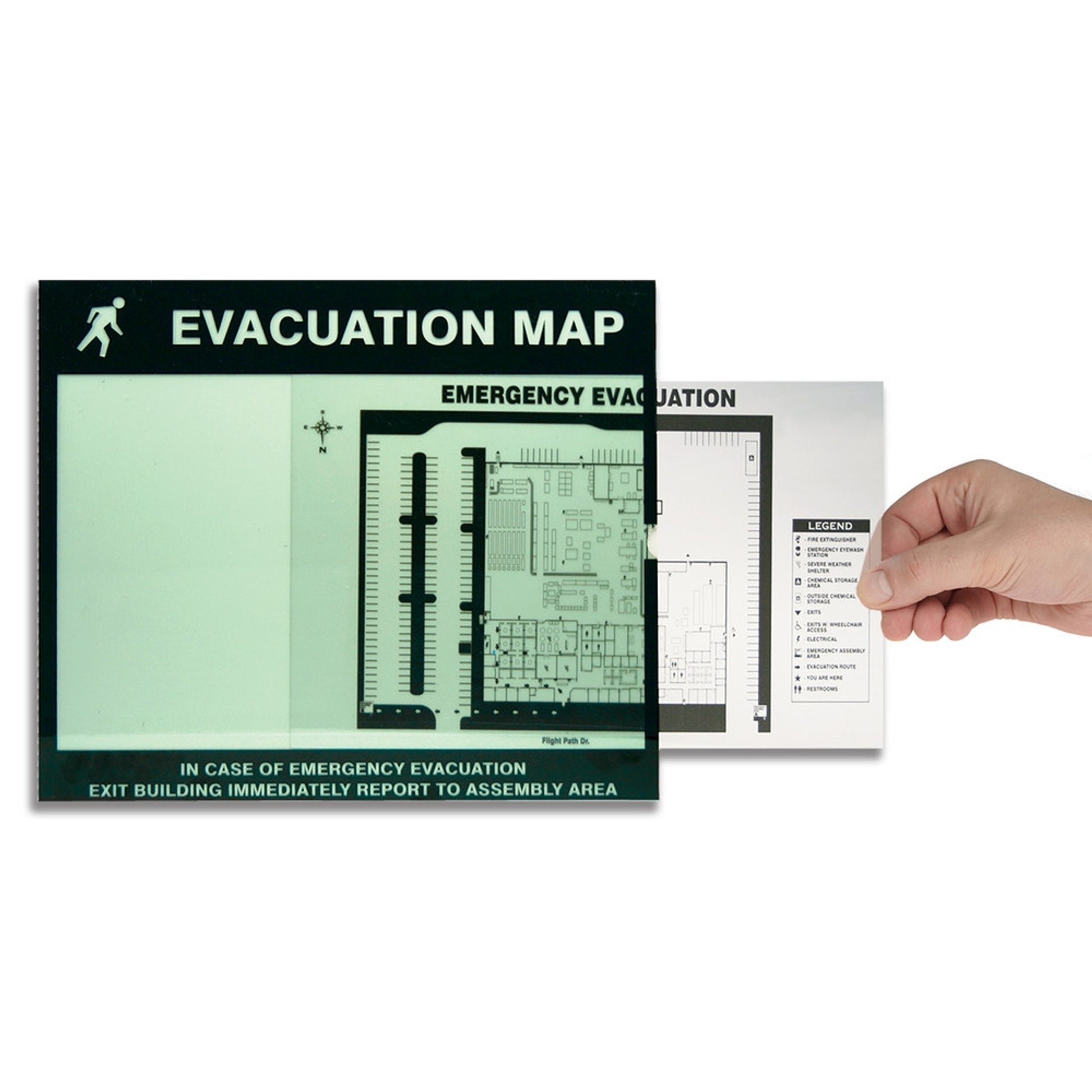 Emergency Evacuation Signs Map Holders: In Case Of Emergency 1/Each - DTA233