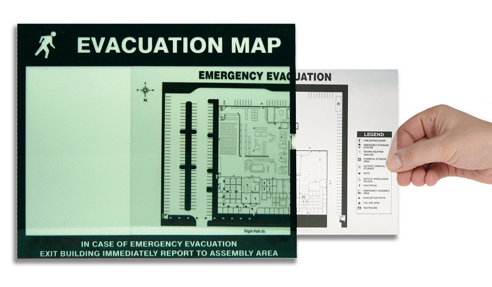 Emergency Evacuation Signs Map Holders: In Case Of Emergency 1/Each - DTA233