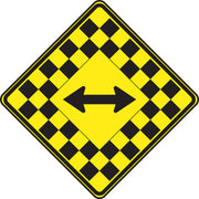 WARNING SIGN - DOUBLE ARROW 30" x 30" DG High Prism 1/Each - FRW306DP