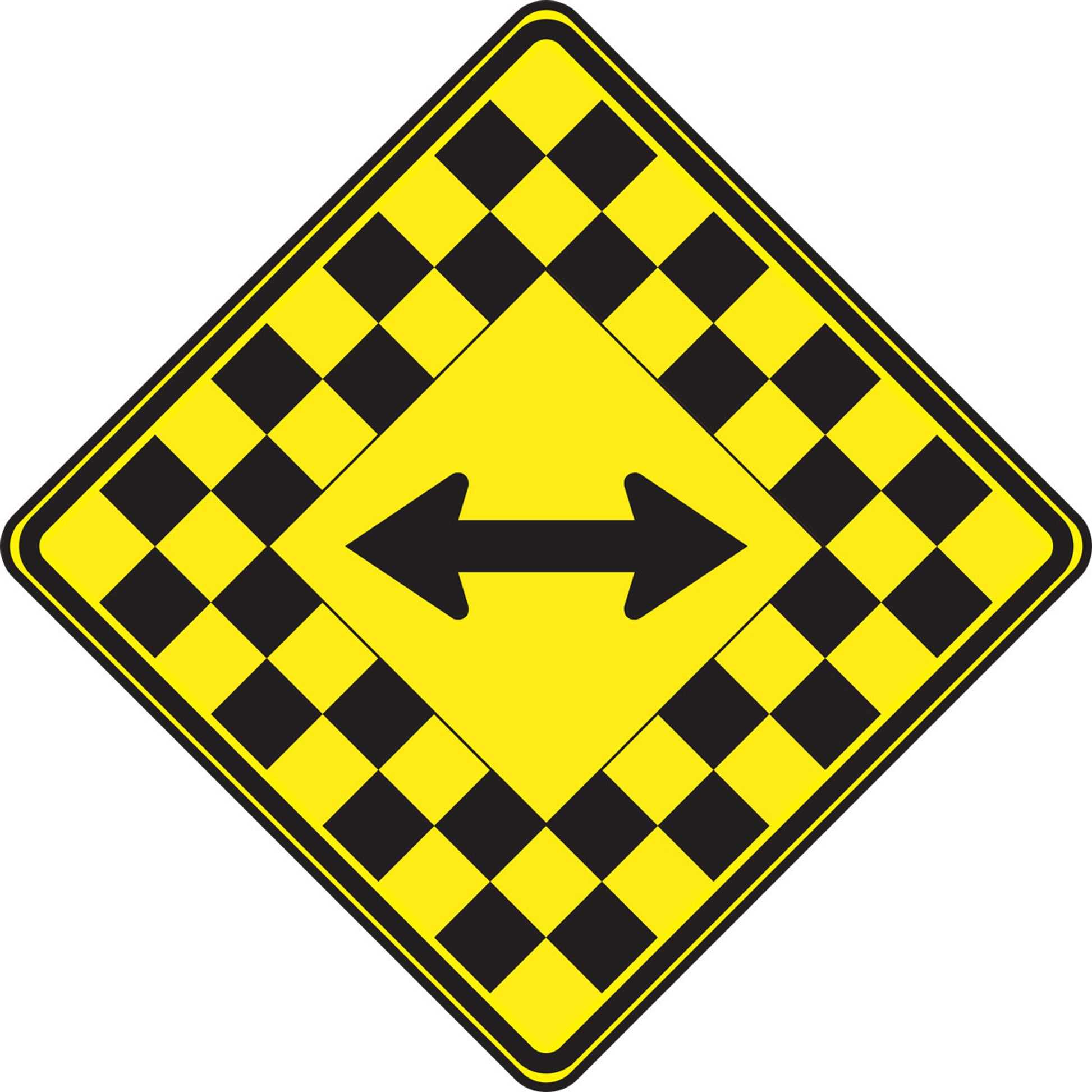 WARNING SIGN - DOUBLE ARROW 30" x 30" Engineer-Grade Prismatic 1/Each - FRW306RA