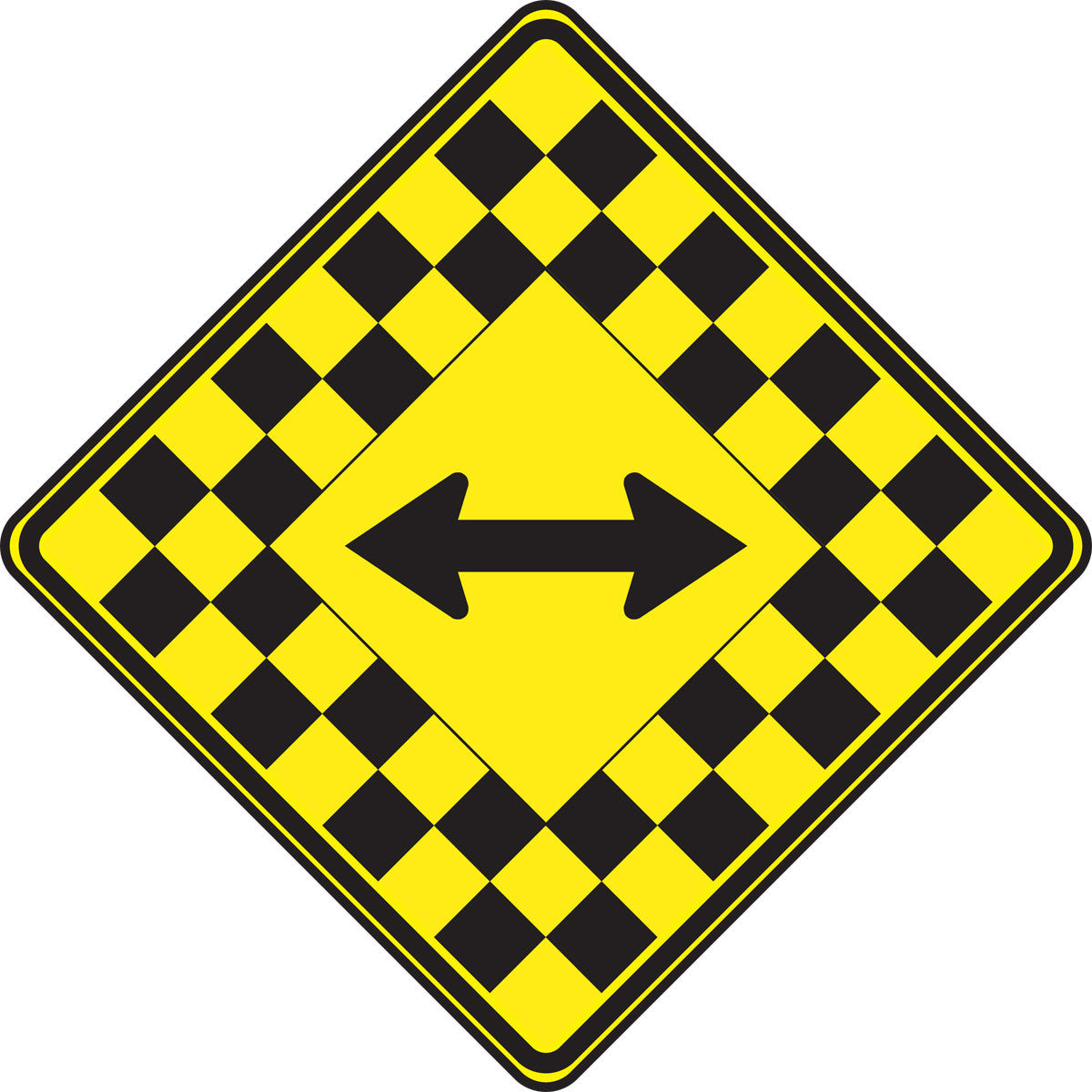 WARNING SIGN - DOUBLE ARROW 30" x 30" Engineer-Grade Prismatic 1/Each - FRW306RA