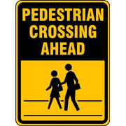 Bicycle & Pedestrian Sign: Pedestrian Crossing Ahead 18" x 12" Engineer-Grade Prismatic 1/Each - FRW518RA