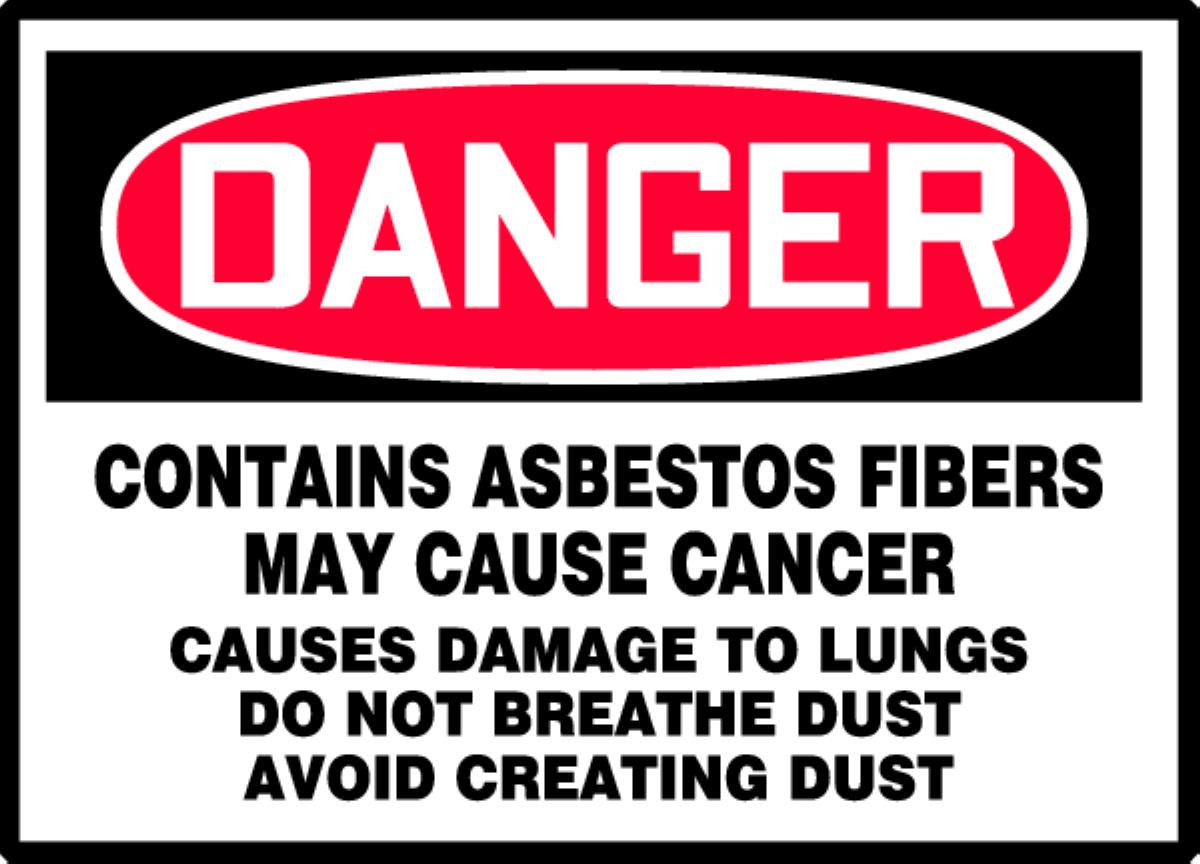 OSHA Danger Safety Label: Contains Asbestos Fibers - May Cause Cancer 5" x 7" / - LCAW102VSP