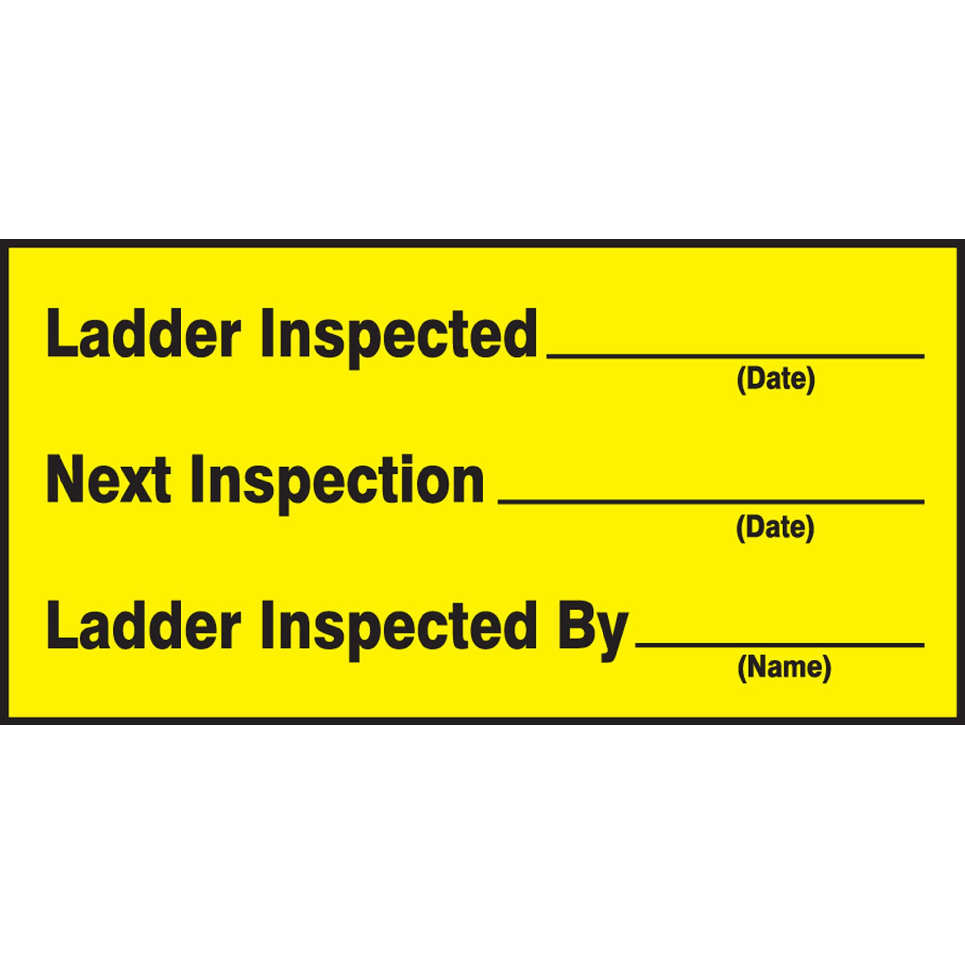 Safety Label: Ladder Inspected, Next Inspection, Ladder Inspected By 1 1/2" x 3" / - LCRT507VSP