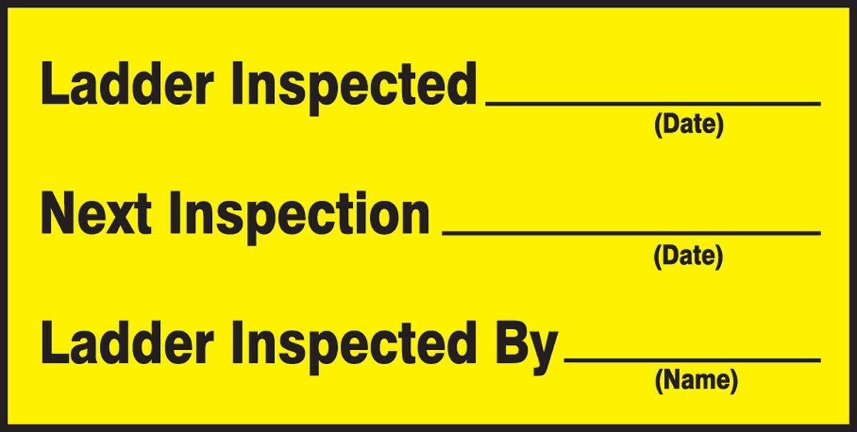 Safety Label: Ladder Inspected, Next Inspection, Ladder Inspected By 1 1/2" x 3" / - LCRT507VSP