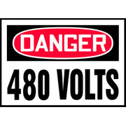 OSHA Danger Safety Label: 480 Volts 3 1/2" x 5" / - LELC164XVE