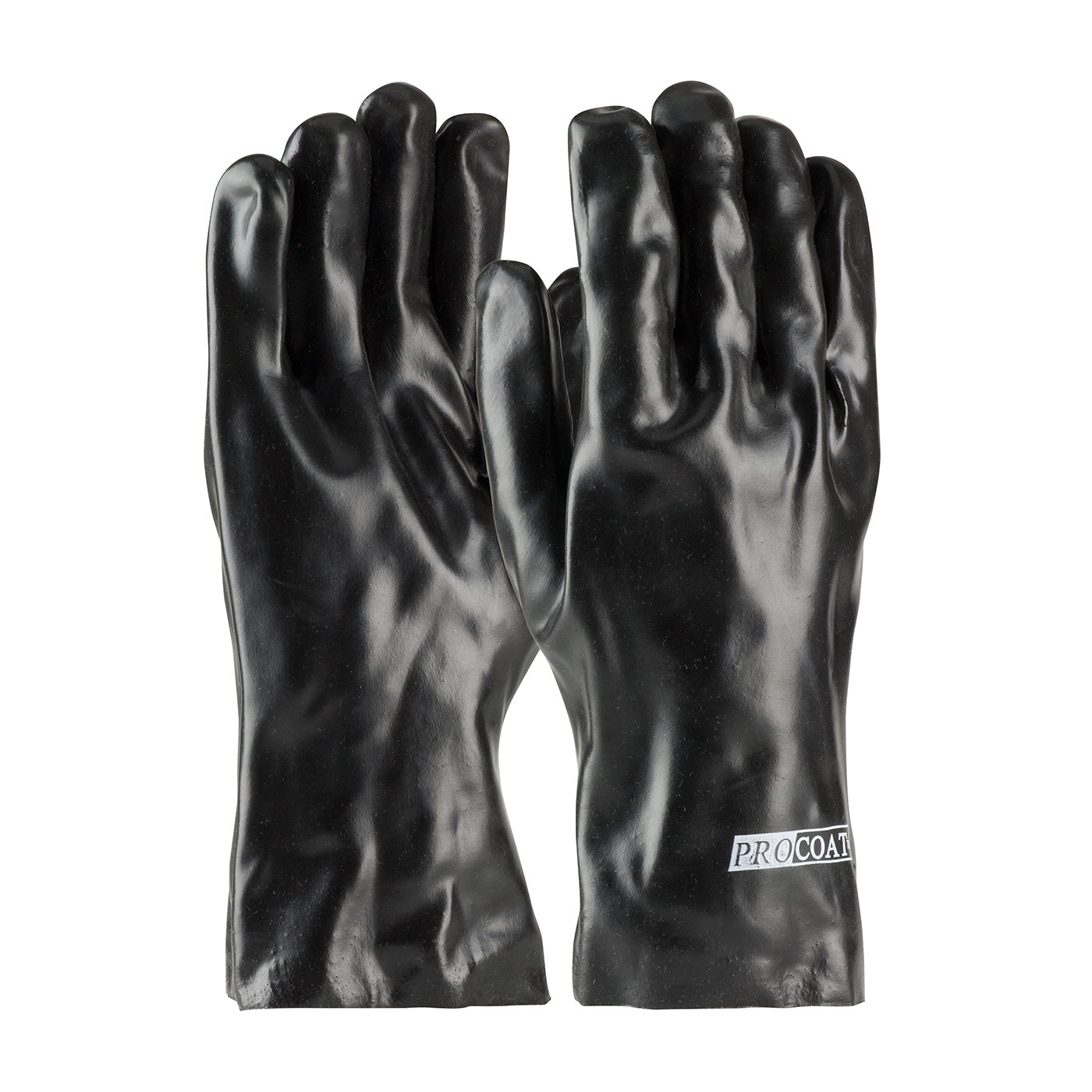 ProCoat Premium PVC Dipped Glove w/Interlock Liner & Smooth Finish - 12" Length - Black - 1/DZ - 330-PIP58-8030