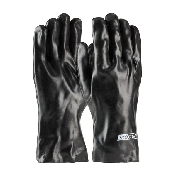 ProCoat Premium PVC Dipped Glove w/Interlock Liner & Smooth Finish - 12" Length - Black - 1/DZ - 330-PIP58-8030